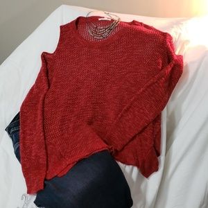 Cold shoulder sweater